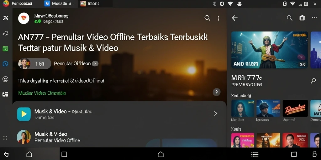 Screenshot AN777 yang menunjukkan antarmuka Pemutar Video Offline.