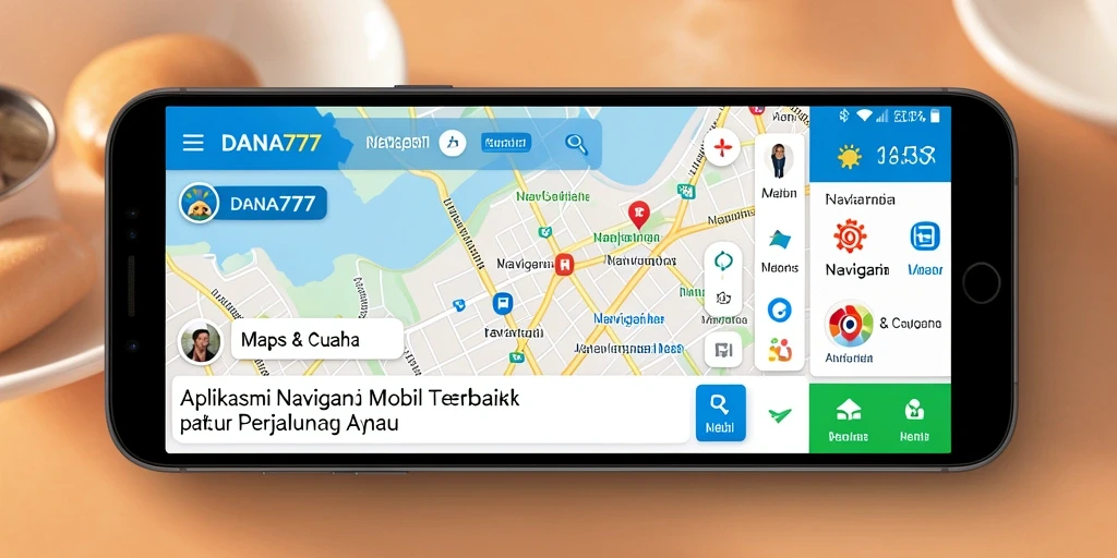 Antarmuka DANA777 yang intuitif dan informatif untuk navigasi mobil.