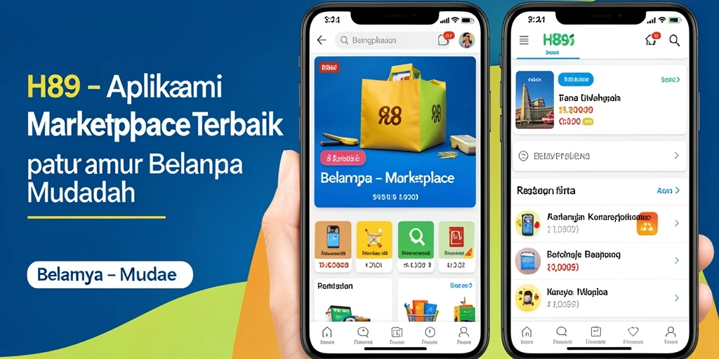Antarmuka H89 menampilkan berbagai kategori produk yang lengkap.