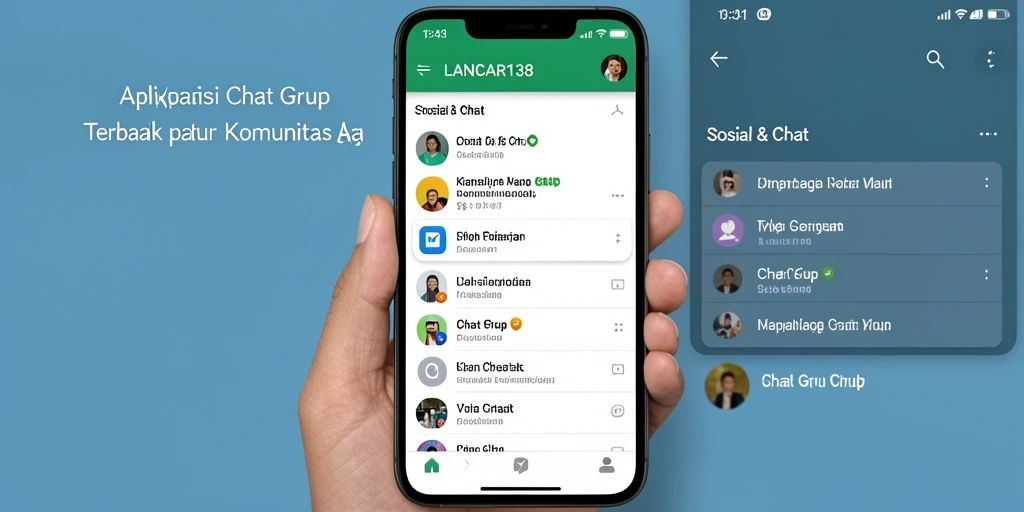 Antarmuka LANCAR138 yang menarik untuk Chat Grup.