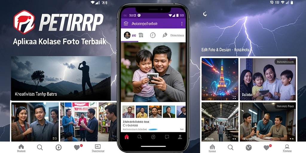 Tampilan antarmuka aplikasi PETIRRP yang mudah digunakan untuk kolase foto.