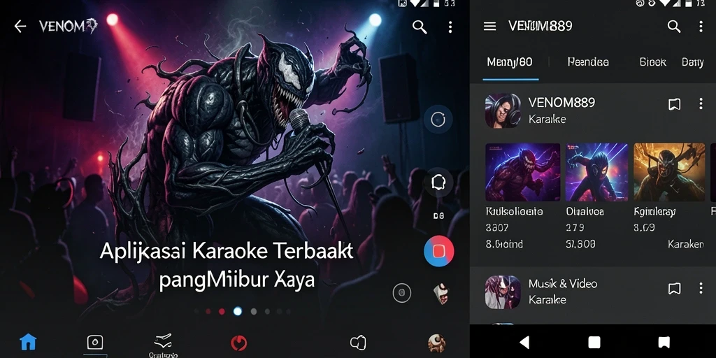 Tampilan antarmuka intuitif aplikasi Karaoke VENOM889.