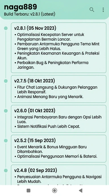 Riwayat Versi Aplikasi naga889 untuk Pengguna Android
